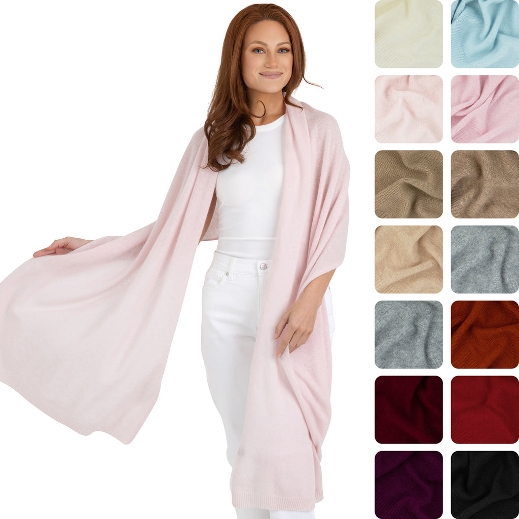 100% Cashmere Knitted Wrap Shawl Extra Large Scarf Stole