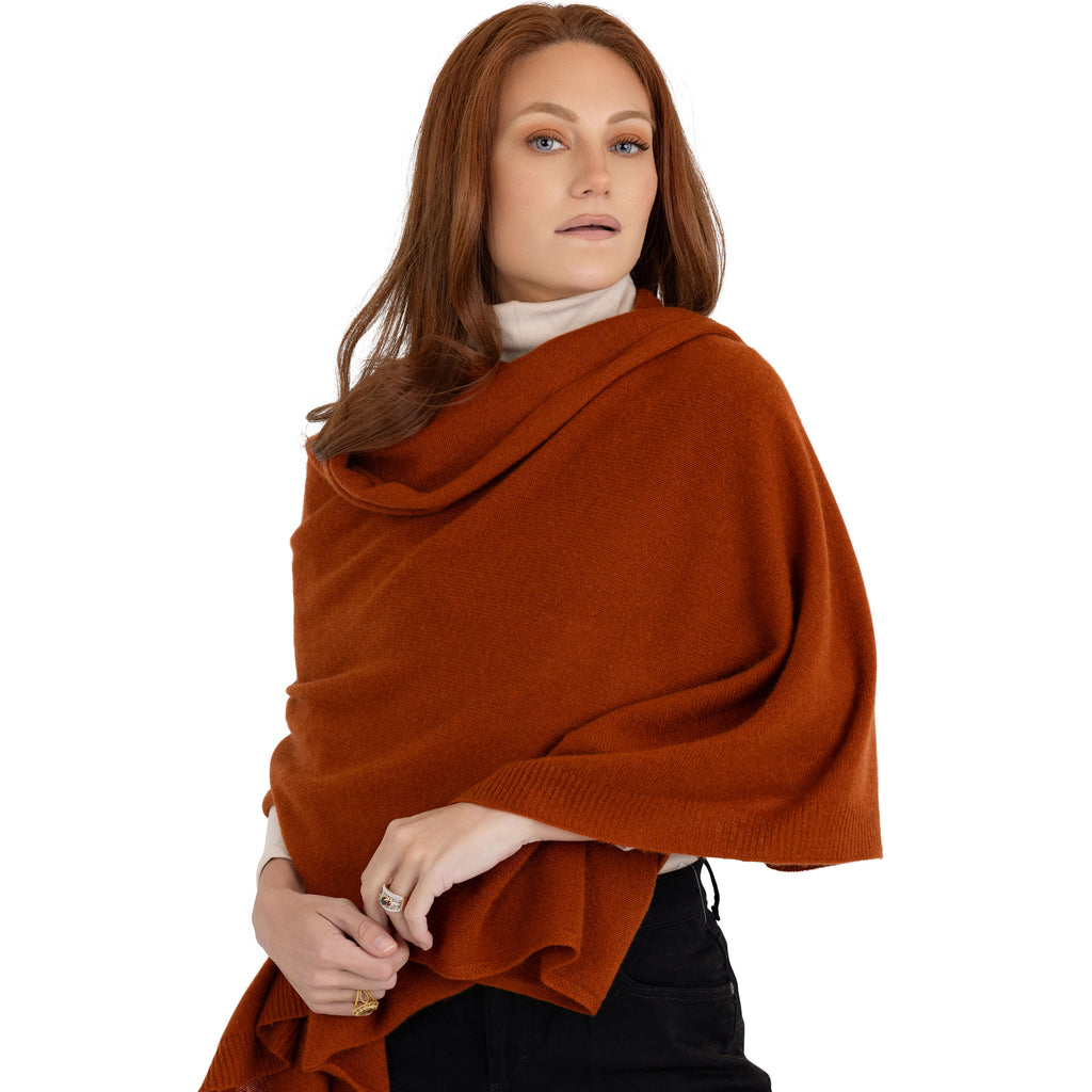100% Cashmere Knitted Wrap Shawl Extra Large Scarf Stole