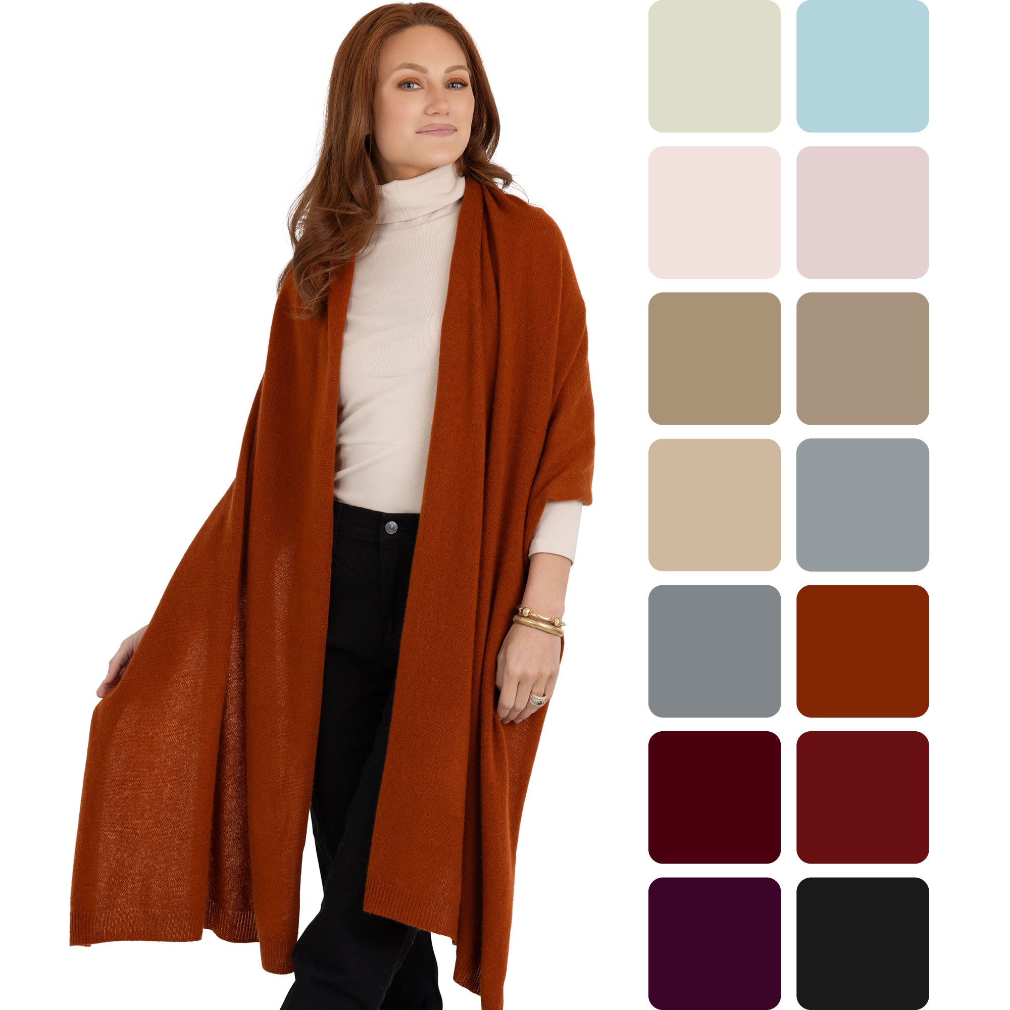 100% Cashmere Knitted Wrap Shawl Extra Large Scarf Stole