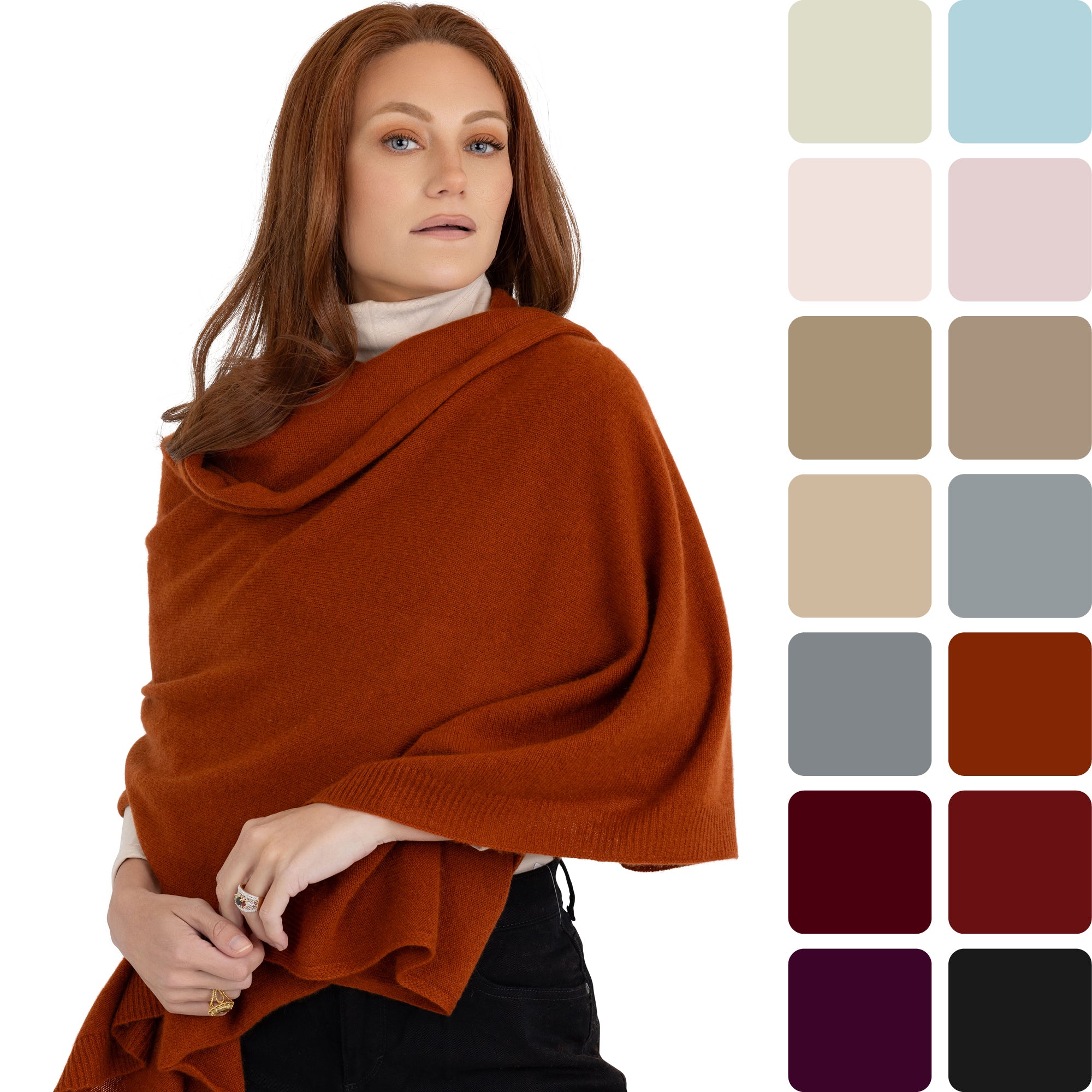 100% Cashmere Knitted Wrap Shawl Extra Large Scarf Stole