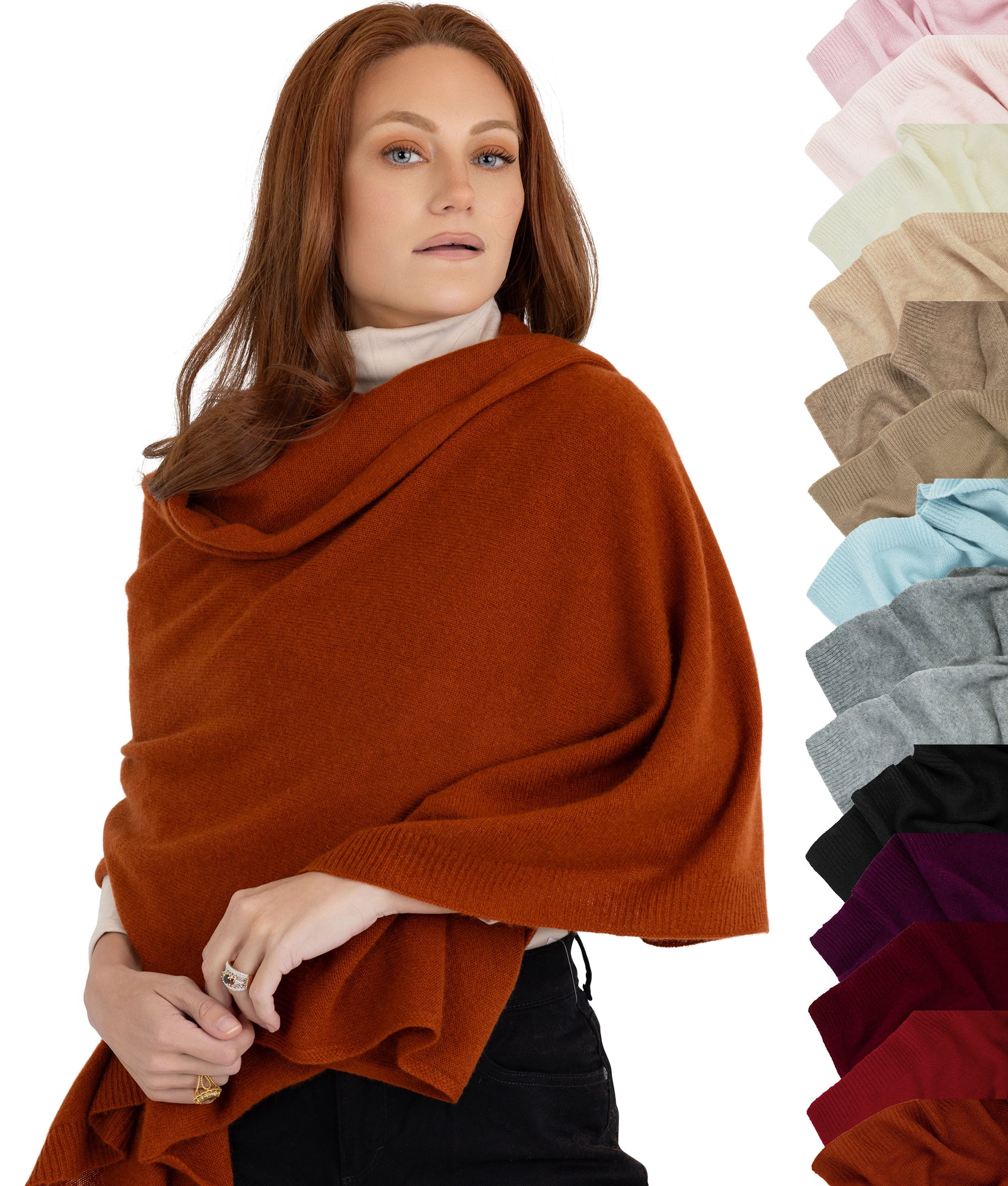 100% Cashmere Knitted Wrap Shawl Extra Large Scarf Stole