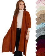 100% Cashmere Knitted Wrap Shawl Extra Large Scarf Stole