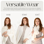 100% Cashmere Knitted Wrap Shawl Extra Large Scarf Stole