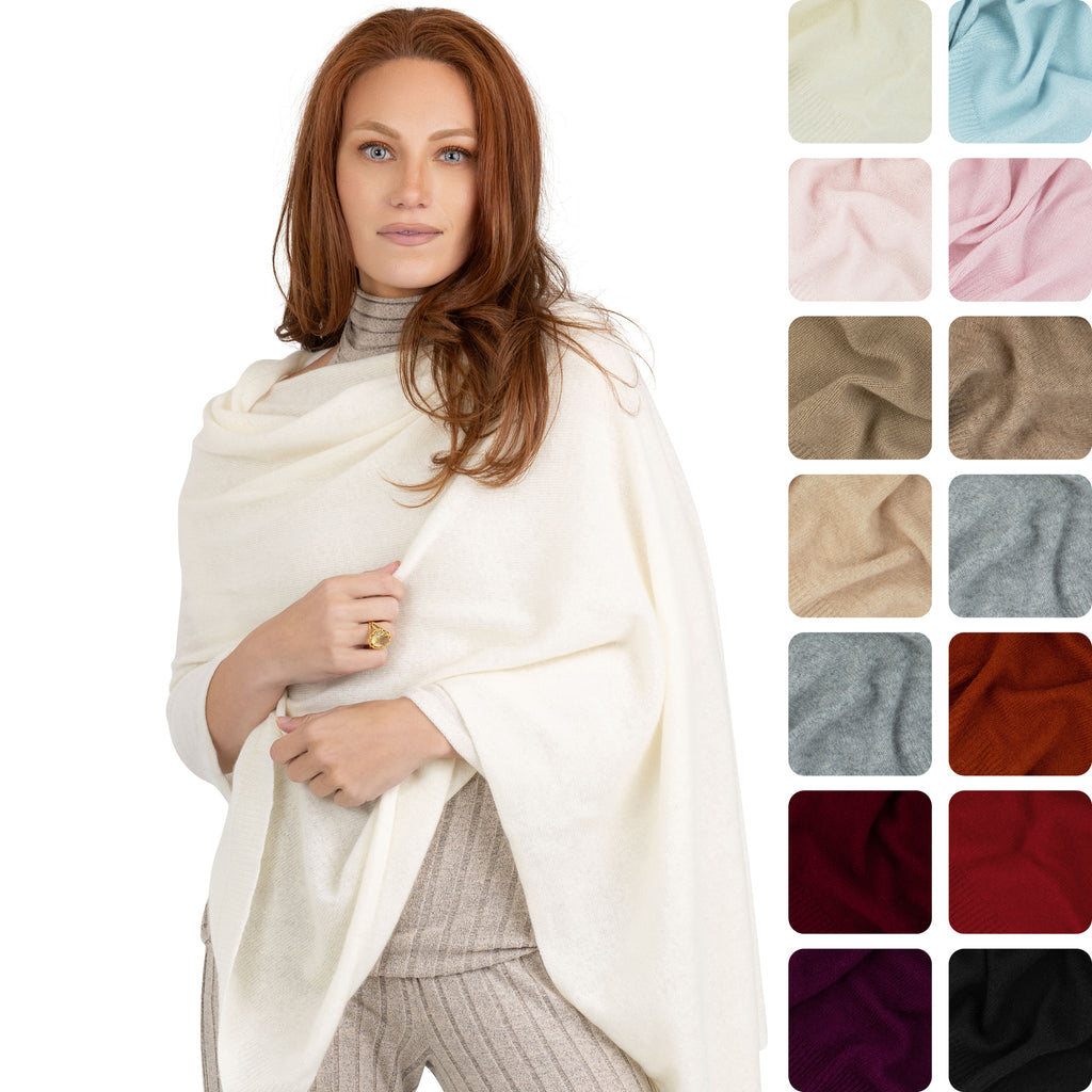 100% Cashmere Knitted Wrap Shawl Extra Large Scarf Stole