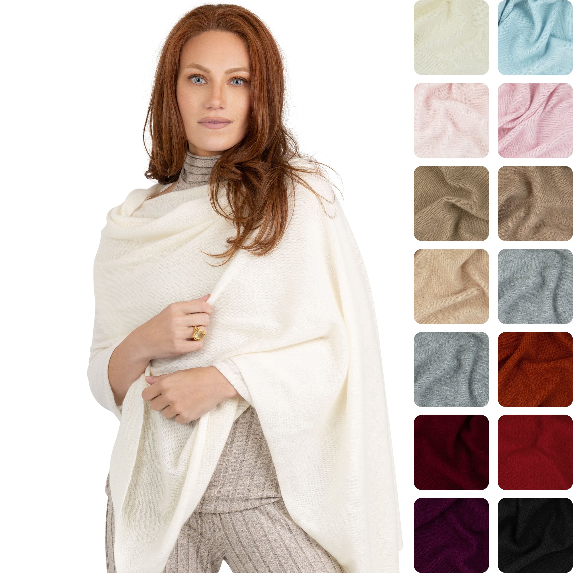 100% Cashmere Knitted Wrap Shawl Extra Large Scarf Stole