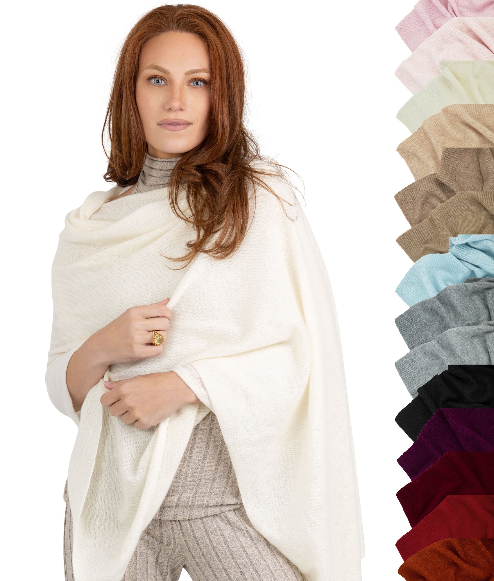 100% Cashmere Knitted Wrap Shawl Extra Large Scarf Stole
