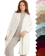 100% Cashmere Knitted Wrap Shawl Extra Large Scarf Stole