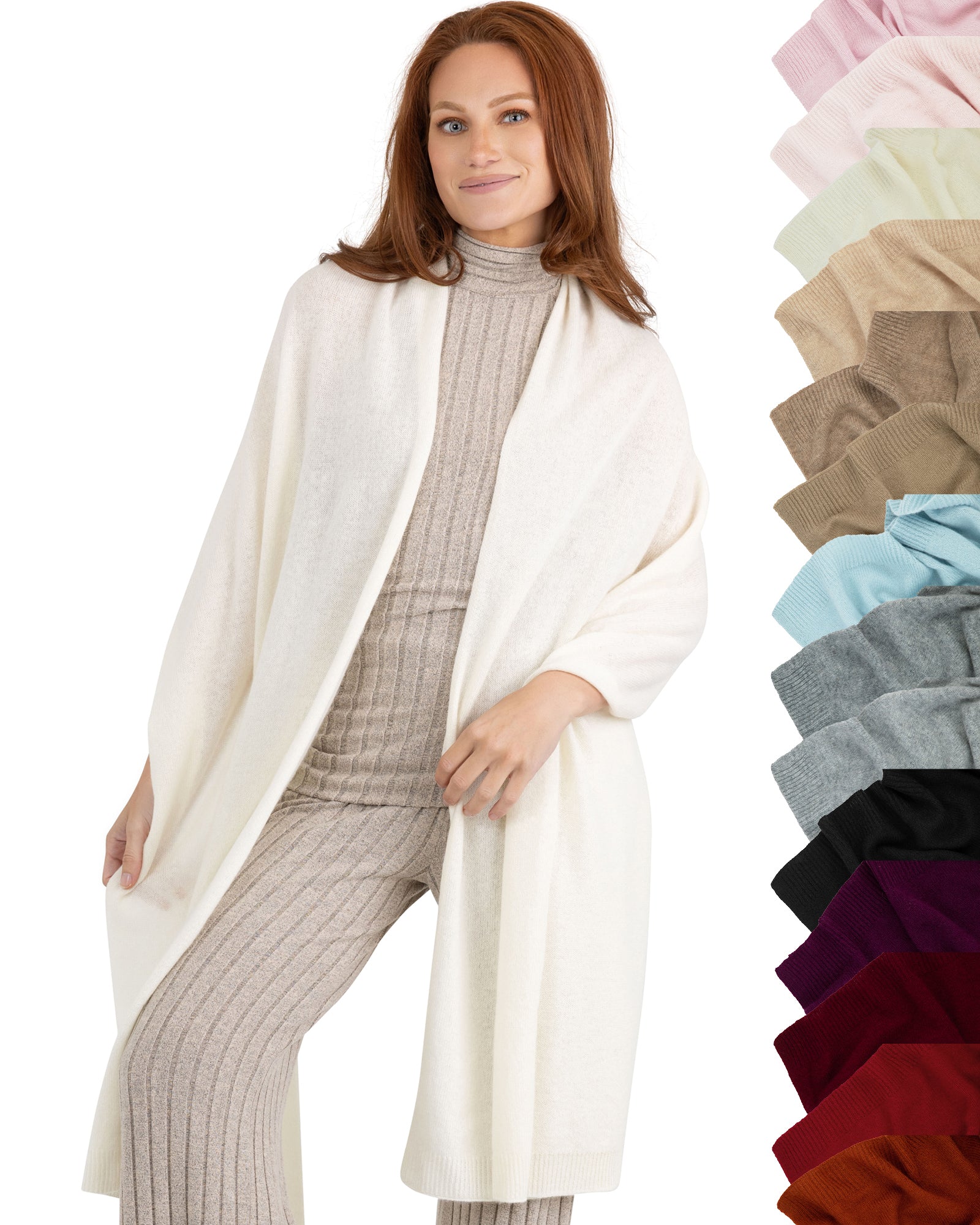 100% Cashmere Knitted Wrap Shawl Extra Large Scarf Stole