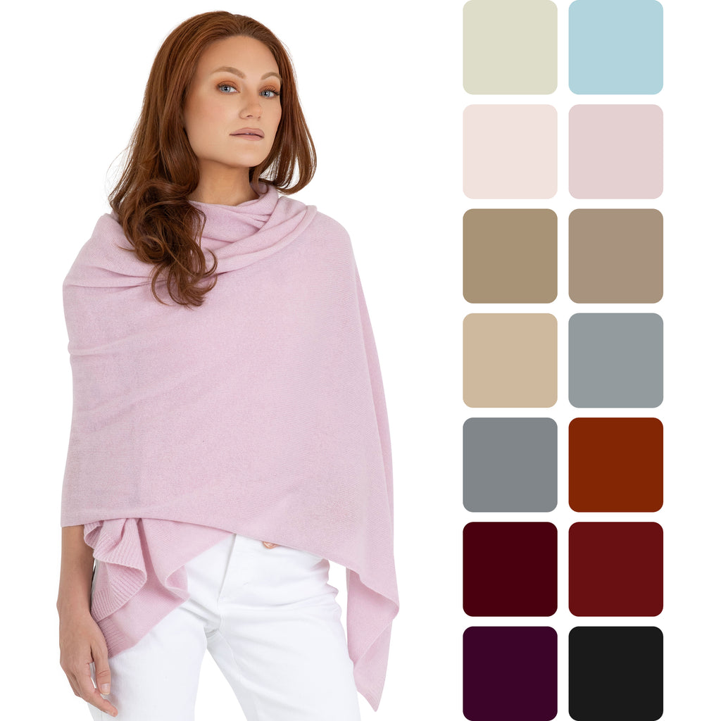 100% Cashmere Knitted Wrap Shawl Extra Large Scarf Stole