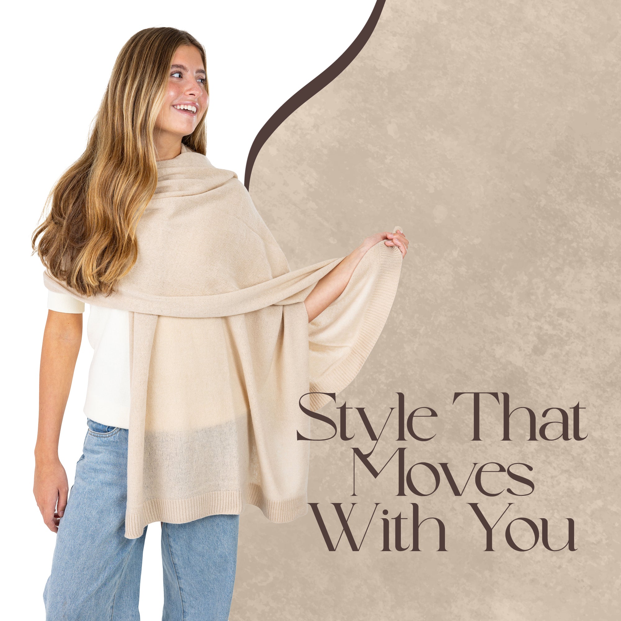 Velanio Cashmere Luxury Knitted Wrap Travel Shawl Scarf, Pashmina Stole, All-Season Scarf for Women Cashmere Wool Blend