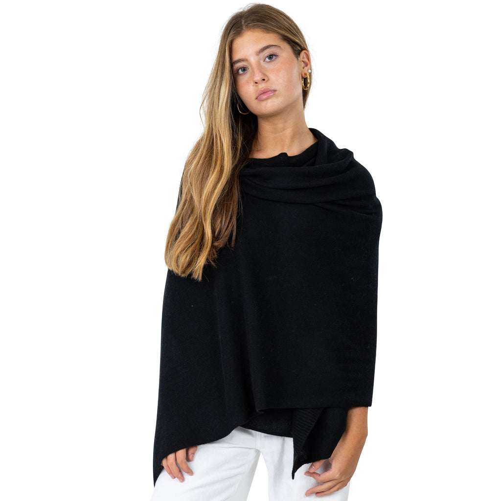 Velanio Cashmere Luxury Knitted Wrap Travel Shawl Scarf, Pashmina Stole, All-Season Scarf for Women Cashmere Wool Blend