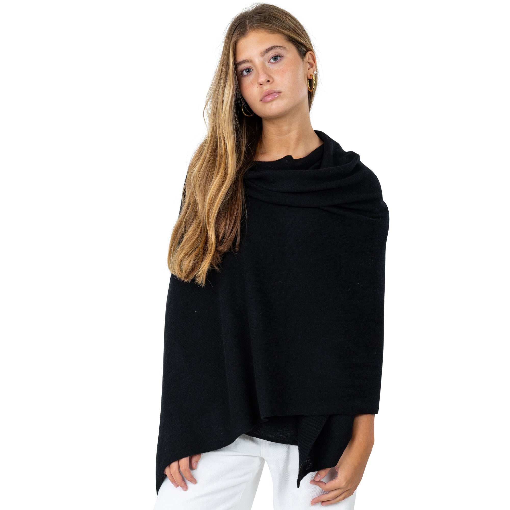 Velanio Cashmere Luxury Knitted Wrap Travel Shawl Scarf, Pashmina Stole, All-Season Scarf for Women Cashmere Wool Blend