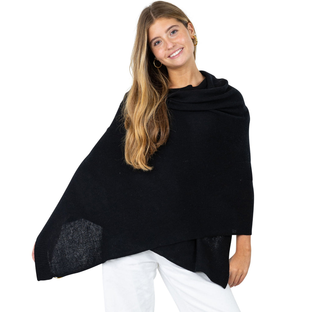 Velanio Cashmere Luxury Knitted Wrap Travel Shawl Scarf, Pashmina Stole, All-Season Scarf for Women Cashmere Wool Blend