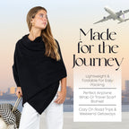 Velanio Cashmere Luxury Knitted Wrap Travel Shawl Scarf, Pashmina Stole, All-Season Scarf for Women Cashmere Wool Blend