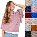 Velanio Cashmere Luxury Knitted Wrap Travel Shawl Scarf, Pashmina Stole, All-Season Scarf for Women Cashmere Wool Blend