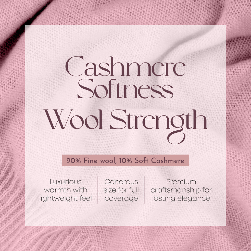 Velanio Cashmere Luxury Knitted Wrap Travel Shawl Scarf, Pashmina Stole, All-Season Scarf for Women Cashmere Wool Blend
