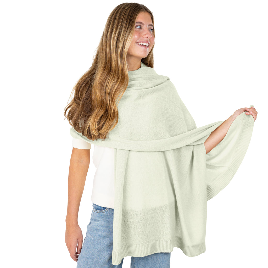 Velanio Cashmere Luxury Knitted Wrap Travel Shawl Scarf, Pashmina Stole, All-Season Scarf for Women Cashmere Wool Blend