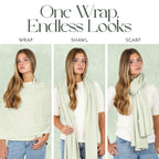 Velanio Cashmere Luxury Knitted Wrap Travel Shawl Scarf, Pashmina Stole, All-Season Scarf for Women Cashmere Wool Blend