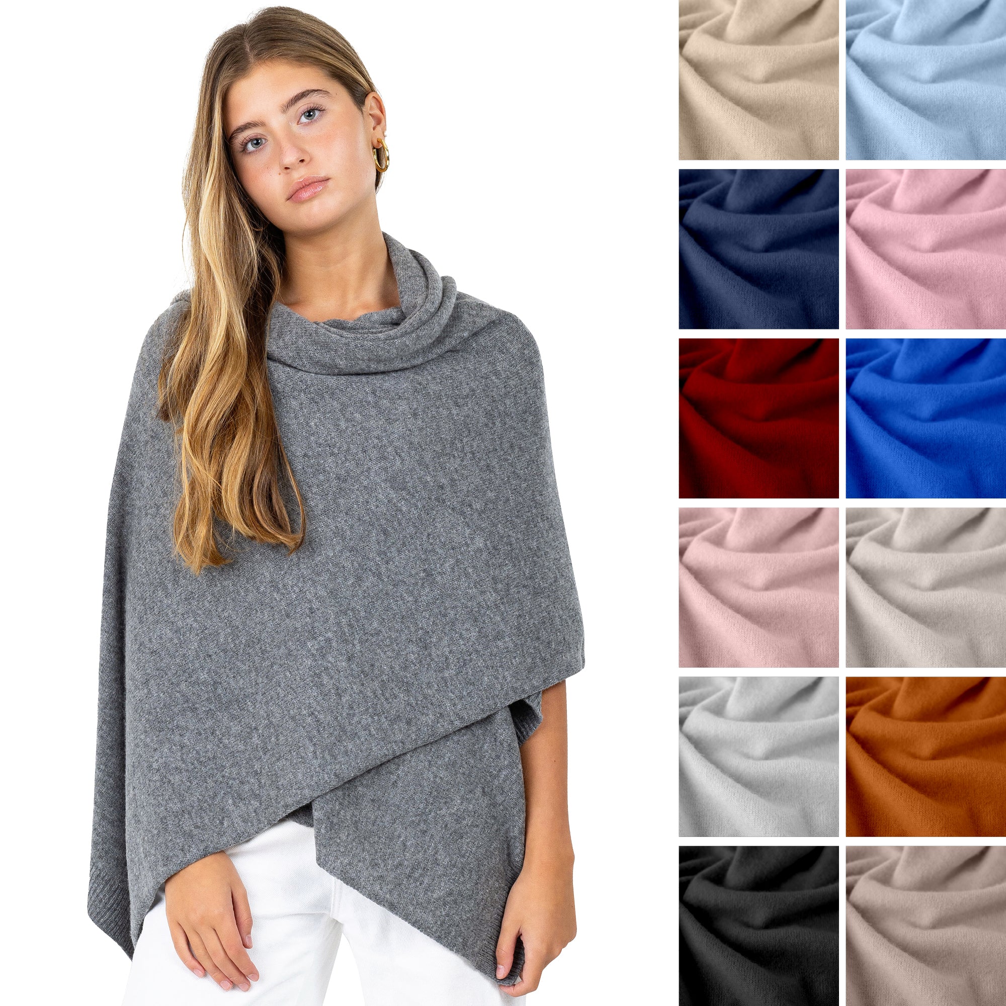 Velanio Cashmere Luxury Knitted Wrap Travel Shawl Scarf, Pashmina Stole, All-Season Scarf for Women Cashmere Wool Blend