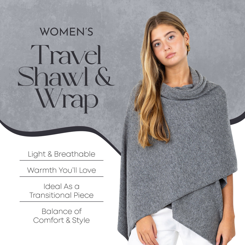 Velanio Cashmere Luxury Knitted Wrap Travel Shawl Scarf, Pashmina Stole, All-Season Scarf for Women Cashmere Wool Blend
