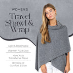 Velanio Cashmere Luxury Knitted Wrap Travel Shawl Scarf, Pashmina Stole, All-Season Scarf for Women Cashmere Wool Blend