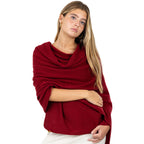 Velanio Cashmere Luxury Knitted Wrap Travel Shawl Scarf, Pashmina Stole, All-Season Scarf for Women Cashmere Wool Blend