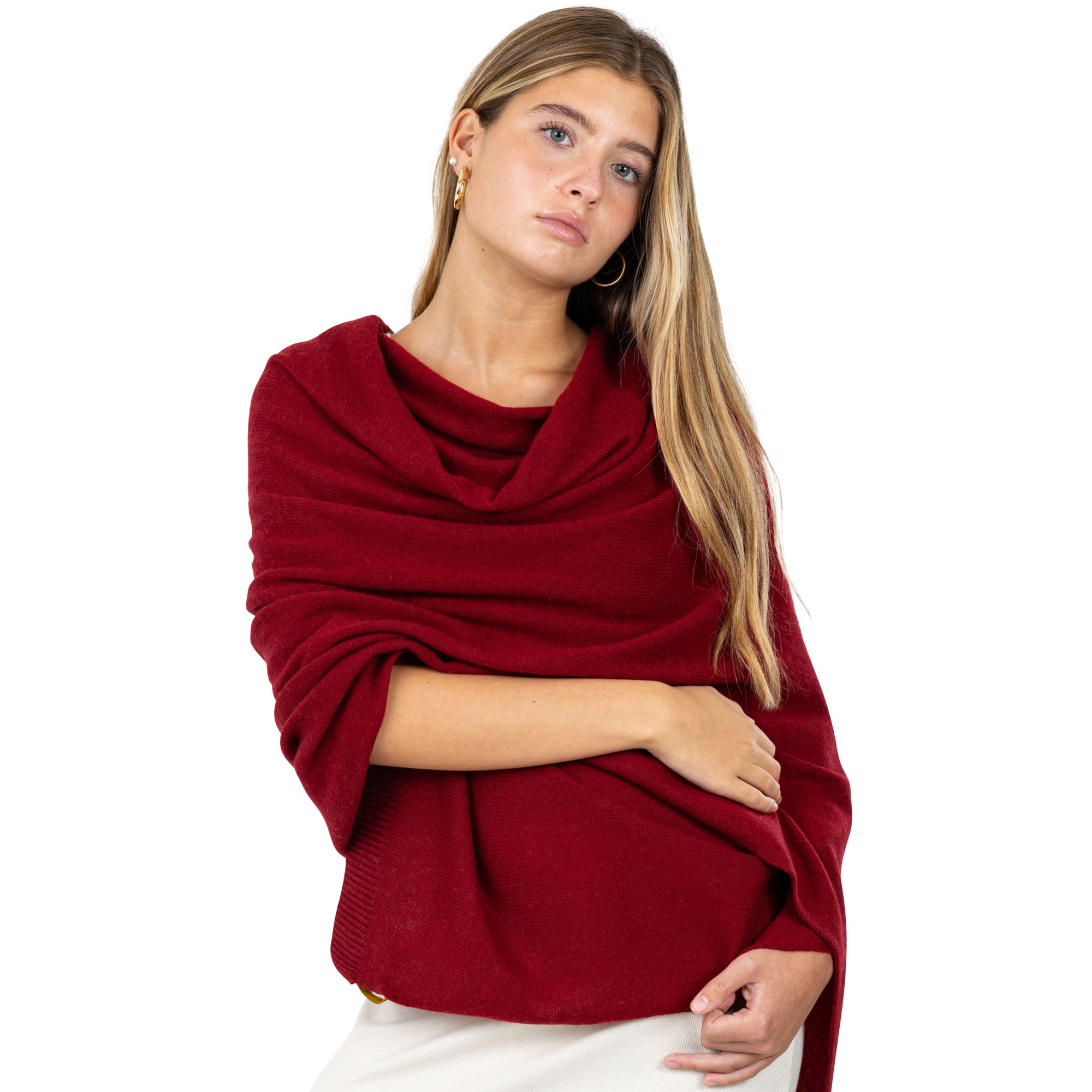 Velanio Cashmere Luxury Knitted Wrap Travel Shawl Scarf, Pashmina Stole, All-Season Scarf for Women Cashmere Wool Blend