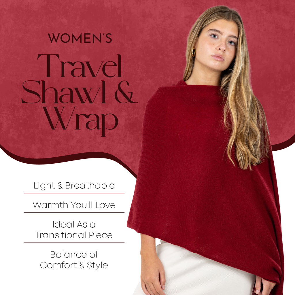Velanio Cashmere Luxury Knitted Wrap Travel Shawl Scarf, Pashmina Stole, All-Season Scarf for Women Cashmere Wool Blend