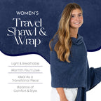 Velanio Cashmere Luxury Knitted Wrap Travel Shawl Scarf, Pashmina Stole, All-Season Scarf for Women Cashmere Wool Blend