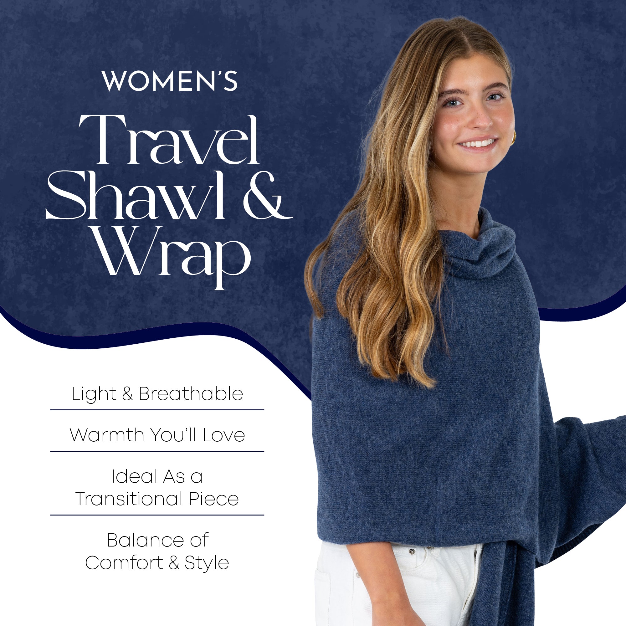 Velanio Cashmere Luxury Knitted Wrap Travel Shawl Scarf, Pashmina Stole, All-Season Scarf for Women Cashmere Wool Blend