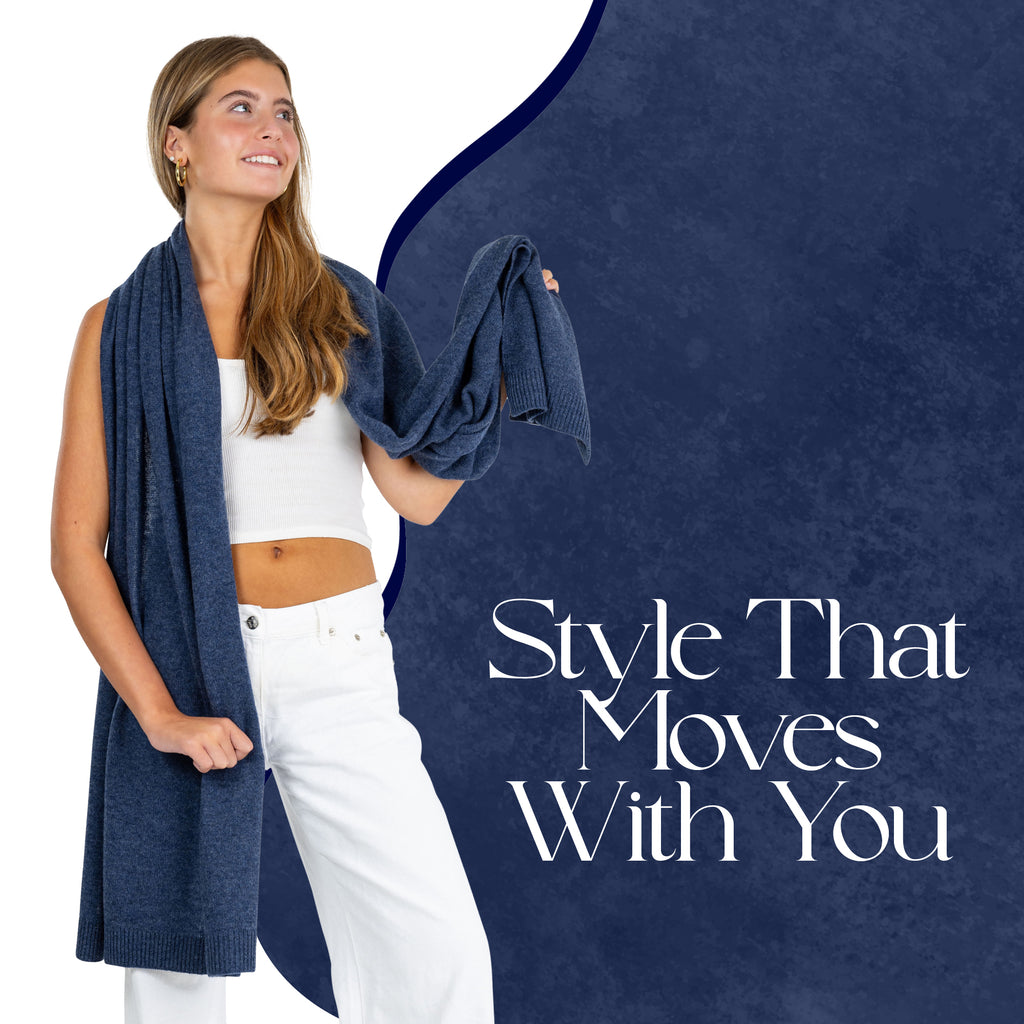 Velanio Cashmere Luxury Knitted Wrap Travel Shawl Scarf, Pashmina Stole, All-Season Scarf for Women Cashmere Wool Blend