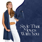 Velanio Cashmere Luxury Knitted Wrap Travel Shawl Scarf, Pashmina Stole, All-Season Scarf for Women Cashmere Wool Blend