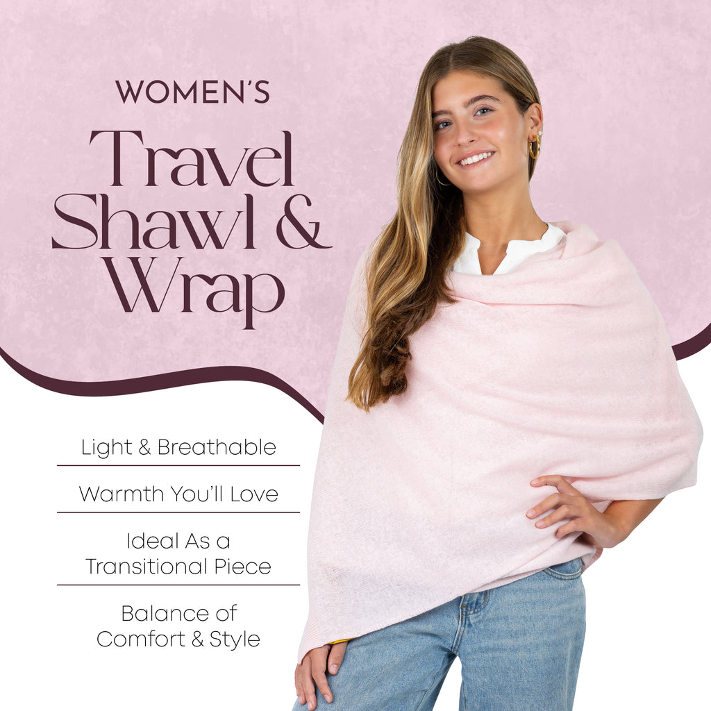Velanio Cashmere Luxury Knitted Wrap Travel Shawl Scarf, Pashmina Stole, All-Season Scarf for Women Cashmere Wool Blend