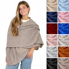 Velanio Cashmere Luxury Knitted Wrap Travel Shawl Scarf, Pashmina Stole, All-Season Scarf for Women Cashmere Wool Blend