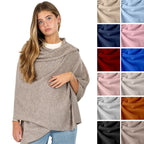 Velanio Cashmere Luxury Knitted Wrap Travel Shawl Scarf, Pashmina Stole, All-Season Scarf for Women Cashmere Wool Blend