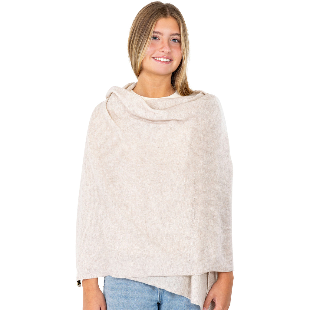 Velanio Cashmere Luxury Knitted Wrap Travel Shawl Scarf, Pashmina Stole, All-Season Scarf for Women Cashmere Wool Blend