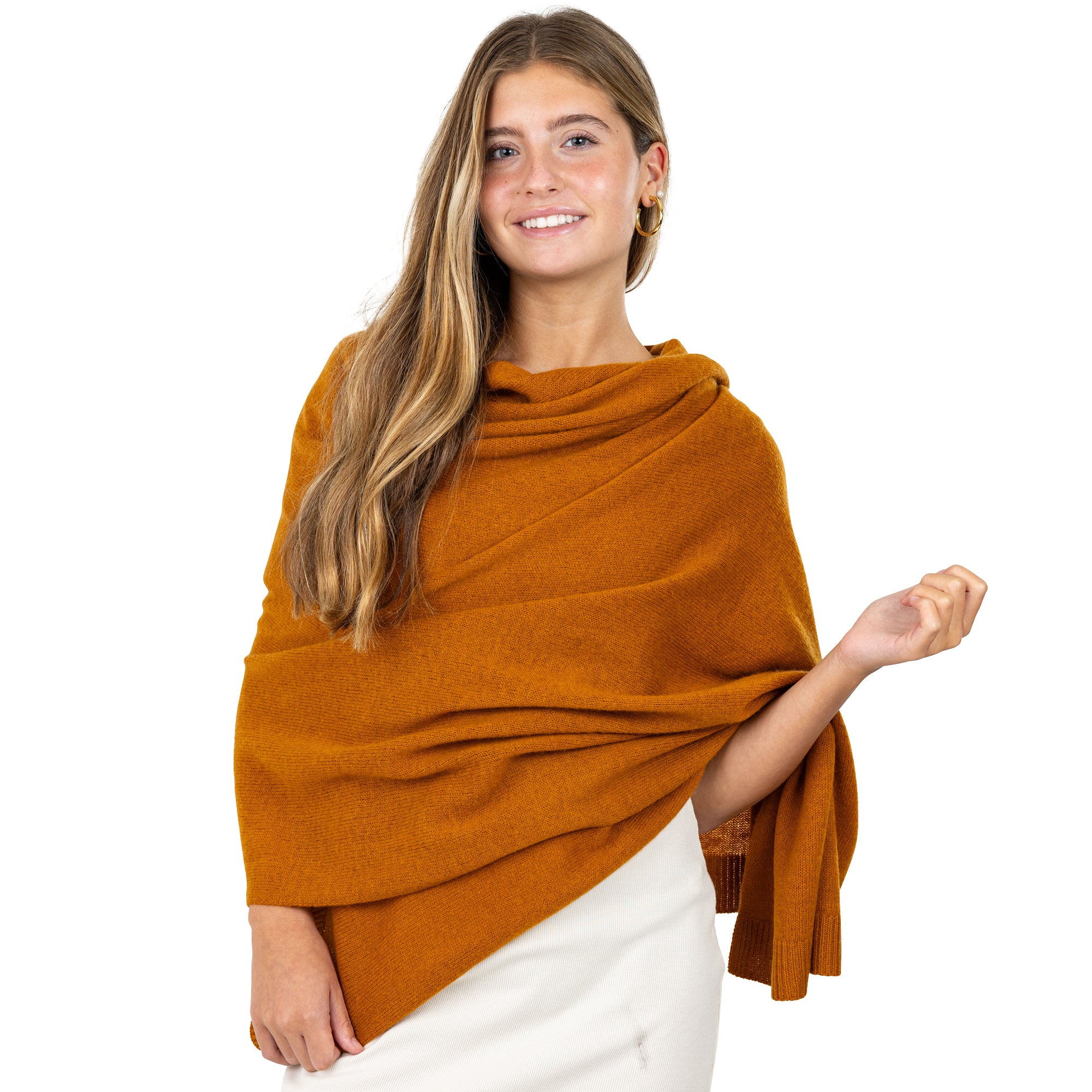 Velanio Cashmere Luxury Knitted Wrap Travel Shawl Scarf, Pashmina Stole, All-Season Scarf for Women Cashmere Wool Blend