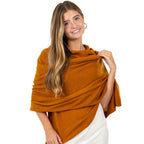 Velanio Cashmere Luxury Knitted Wrap Travel Shawl Scarf, Pashmina Stole, All-Season Scarf for Women Cashmere Wool Blend