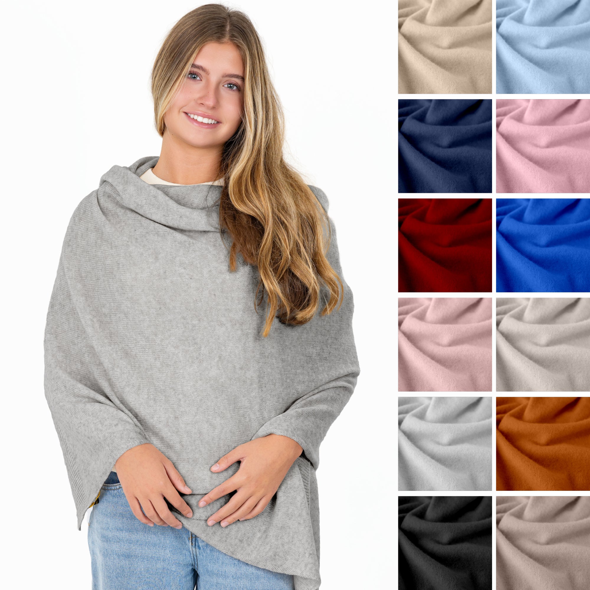 Velanio Cashmere Luxury Knitted Wrap Travel Shawl Scarf, Pashmina Stole, All-Season Scarf for Women Cashmere Wool Blend