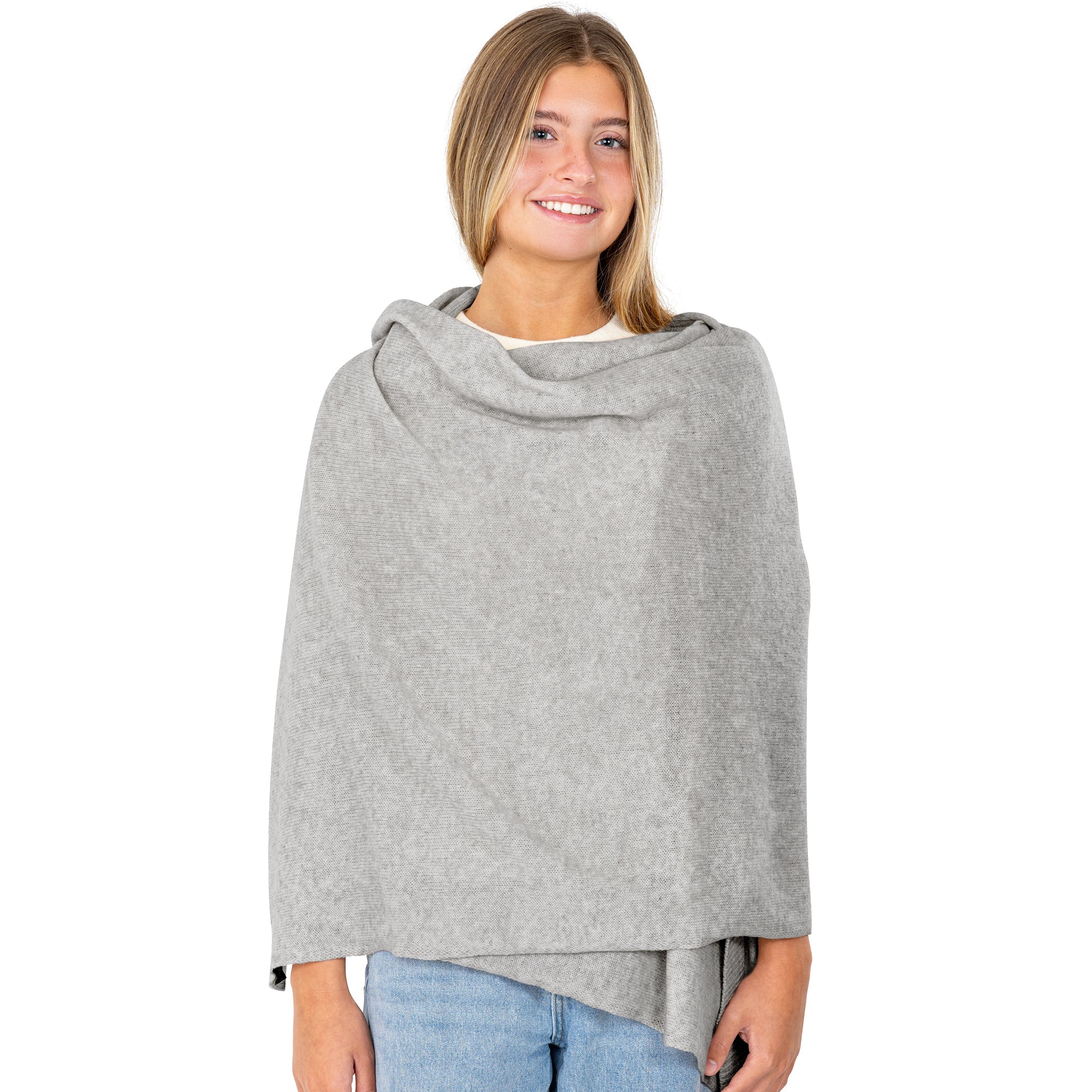 Velanio Cashmere Luxury Knitted Wrap Travel Shawl Scarf, Pashmina Stole, All-Season Scarf for Women Cashmere Wool Blend