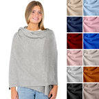 Velanio Cashmere Luxury Knitted Wrap Travel Shawl Scarf, Pashmina Stole, All-Season Scarf for Women Cashmere Wool Blend