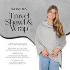 Velanio Cashmere Luxury Knitted Wrap Travel Shawl Scarf, Pashmina Stole, All-Season Scarf for Women Cashmere Wool Blend