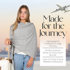 Velanio Cashmere Luxury Knitted Wrap Travel Shawl Scarf, Pashmina Stole, All-Season Scarf for Women Cashmere Wool Blend