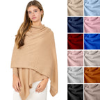 Velanio Cashmere Luxury Knitted Wrap Travel Shawl Scarf, Pashmina Stole, All-Season Scarf for Women Cashmere Wool Blend