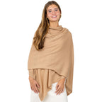 Velanio Cashmere Luxury Knitted Wrap Travel Shawl Scarf, Pashmina Stole, All-Season Scarf for Women Cashmere Wool Blend