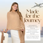 Velanio Cashmere Luxury Knitted Wrap Travel Shawl Scarf, Pashmina Stole, All-Season Scarf for Women Cashmere Wool Blend