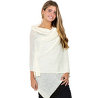 Velanio Cashmere Luxury Knitted Wrap Travel Shawl Scarf, Pashmina Stole, All-Season Scarf for Women Cashmere Wool Blend