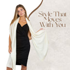Velanio Cashmere Luxury Knitted Wrap Travel Shawl Scarf, Pashmina Stole, All-Season Scarf for Women Cashmere Wool Blend