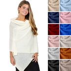 Velanio Cashmere Luxury Knitted Wrap Travel Shawl Scarf, Pashmina Stole, All-Season Scarf for Women Cashmere Wool Blend