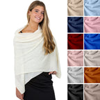 Velanio Cashmere Luxury Knitted Wrap Travel Shawl Scarf, Pashmina Stole, All-Season Scarf for Women Cashmere Wool Blend